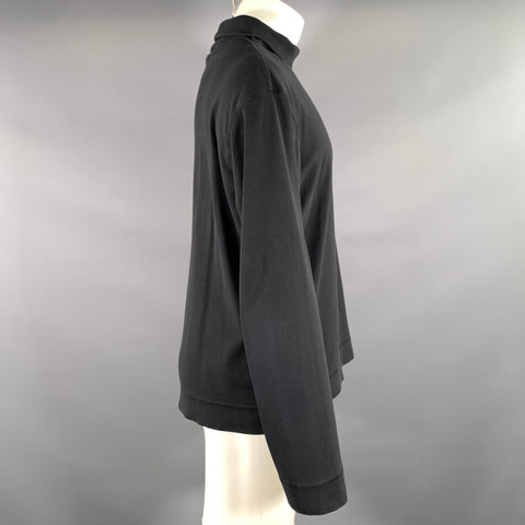 MARGARET HOWELL Size M Black Cotton High Collar Pullover