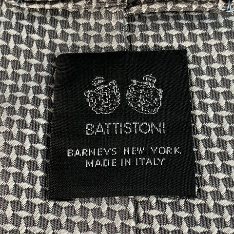 BATTISTONI One Size Grey Silver Textured Silk Tie