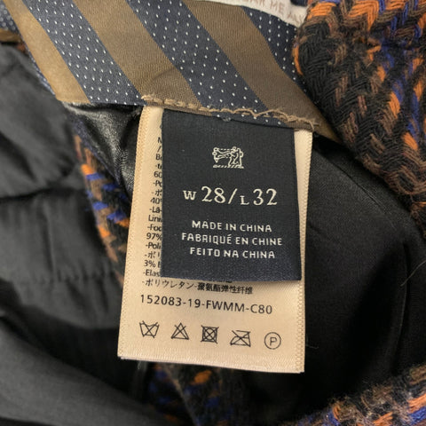 SCOTCH AND SODA Size 32 Black Orange Blue Tartan Polyester Blend Pants