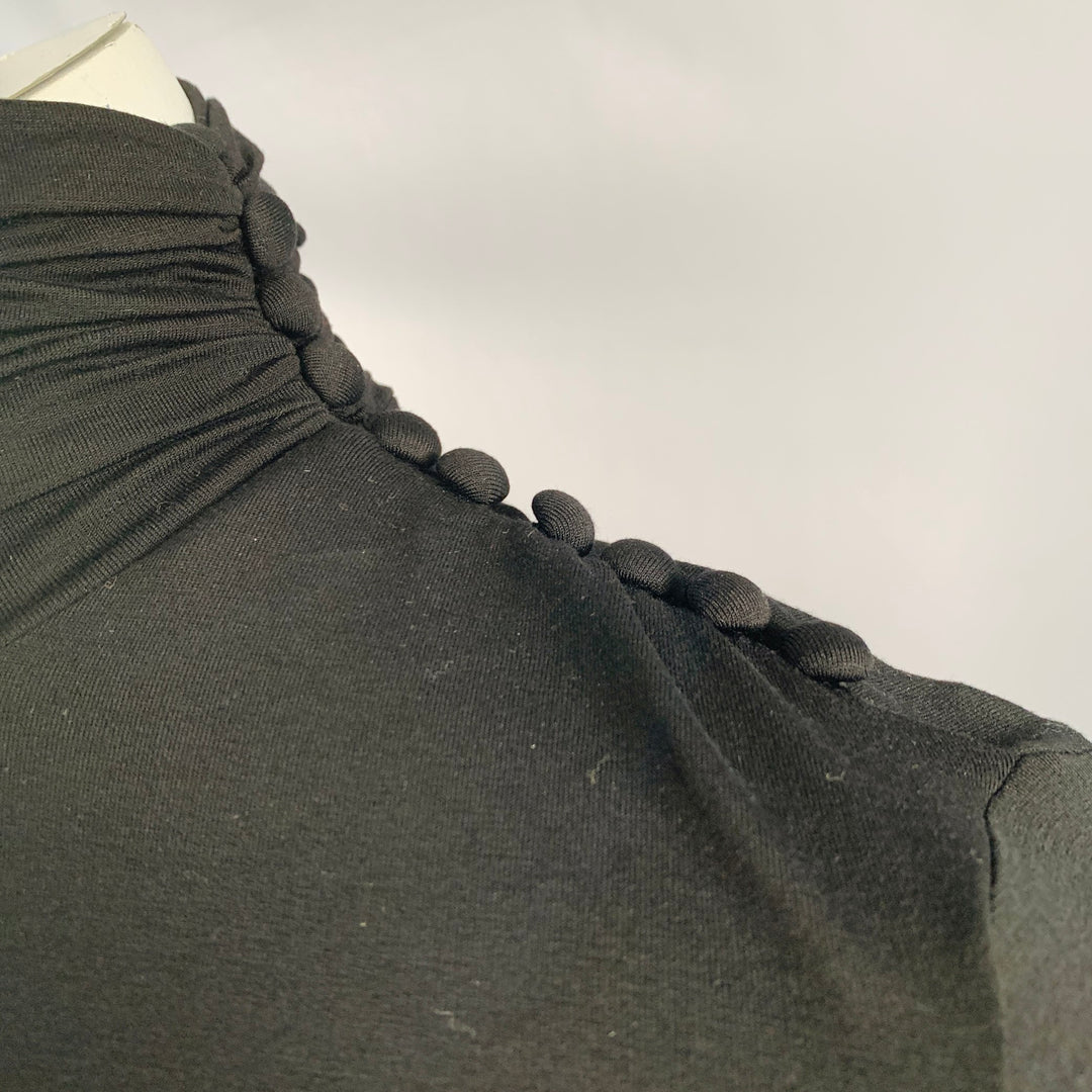 MAX MARA Size L Black Viscose Blend Mock Neck Pullover