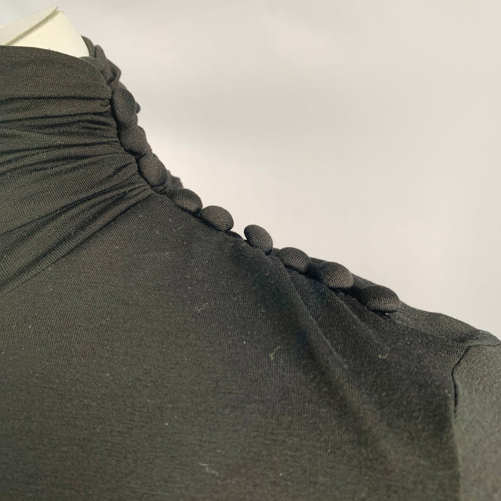 MAX MARA Size L Black Viscose Blend Mock Neck Pullover