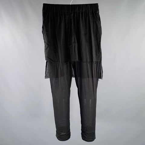 STUDIO B3 Taille S Noir Coton Taille Élastique Jupe-Pantalon Décontractée