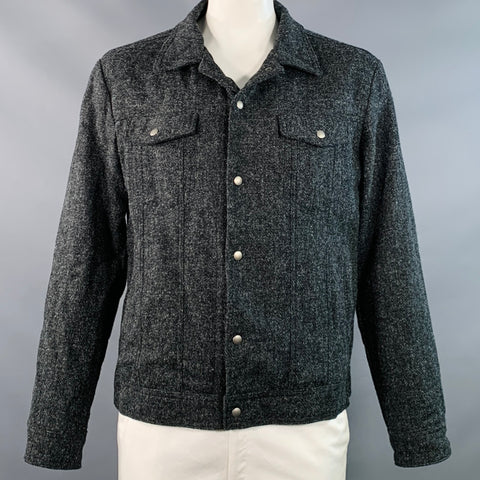 UNIONMADE Size XL Charcoal Wool Classic Snaps Jacket