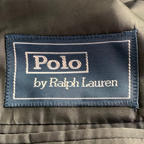 POLO BY RALPH LAUREN Size 38 Regular Grey Virgin Wool Double Breasted Peak Lapel Suit