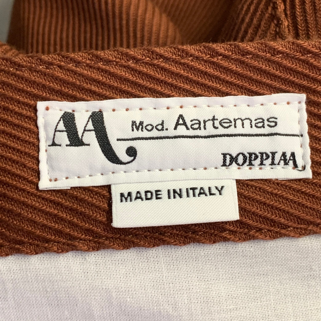 DOPPIAA Size XL Aacero Brown Twill Cotton Five Pockets Button Fly Casual Pants