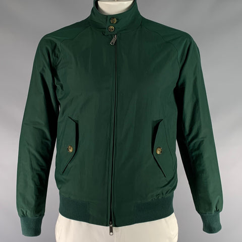 BARACUTA Size 40 Green Cotton  Polyester Zip Up Jacket