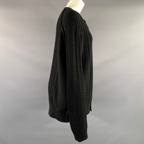 Y's by YOHJI YAMAMOTO Size S Black White Cotton & Polyester Sweater Womens