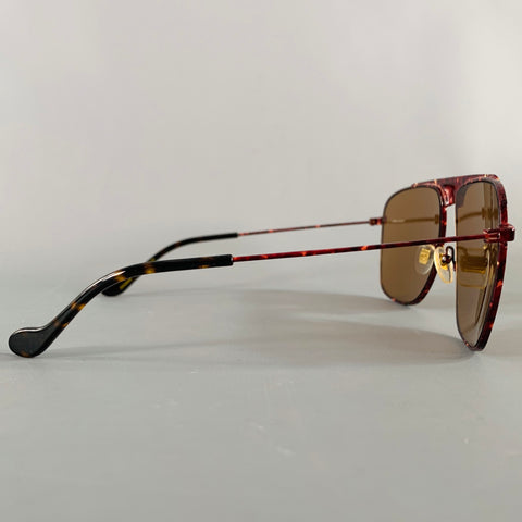 GUCCI Brown Black Tortoiseshell Acetate Metal Sunglasses