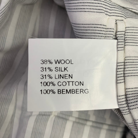 BLACK FLEECE Size 40 Grey Burgundy Plaid Wool Silk Linen Sport Coat