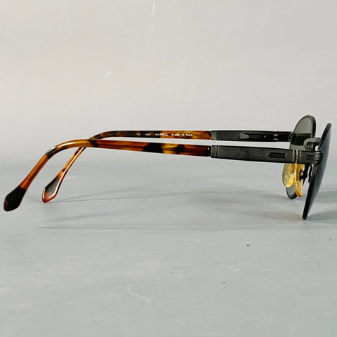 PERSOL Black Tortoiseshell Metal Round Sunglasses
