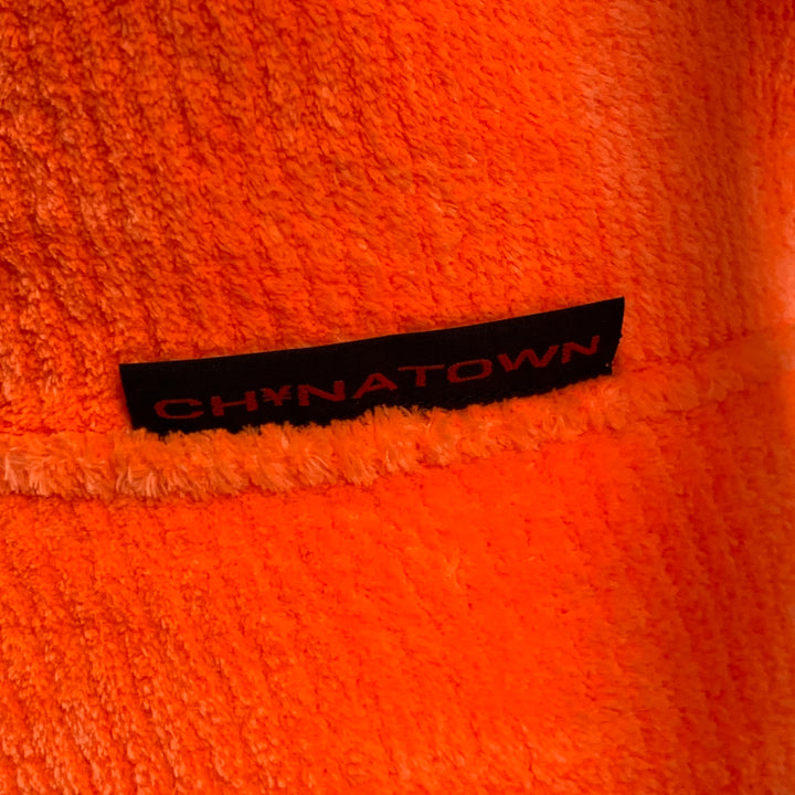 ALEXANDER WANG Size S Orange Ribbed Polyester Blend Oversized Crew Neck Sweater