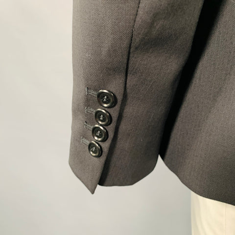 MOSCHINO COUTURE Size 42 Black Studded Wool Notch Lapel Sport Coat