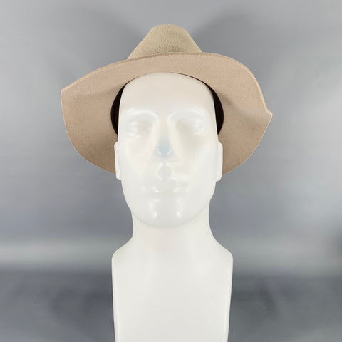 BRIXTON Size M Taupe Wool Felt Fedora Hat