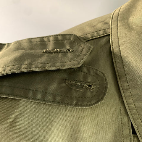 GIORGIO ARMANI Size 42 Green Olive Rayon Blend Trenchcoat