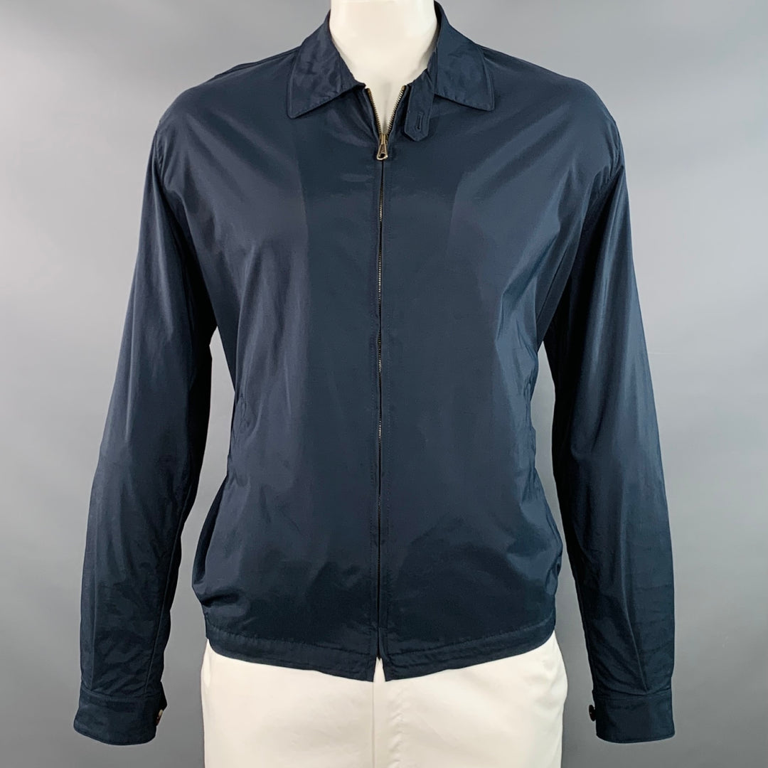 LORO PIANA Size XXL Navy Polyamide Zip Up Jacket