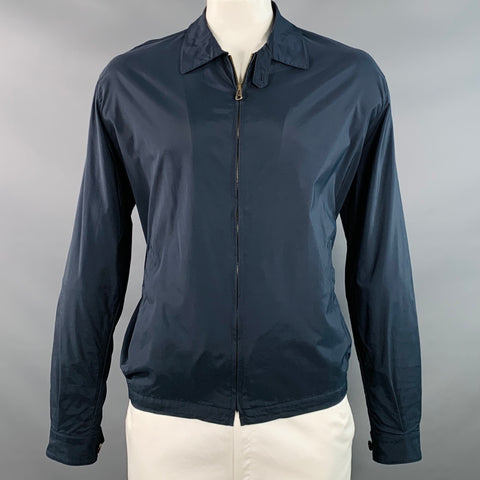 LORO PIANA Size XXL Navy Polyamide Zip Up Jacket