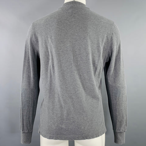 BRUNELLO CUCINELLI Size S Grey Cotton Half Placket Pullover