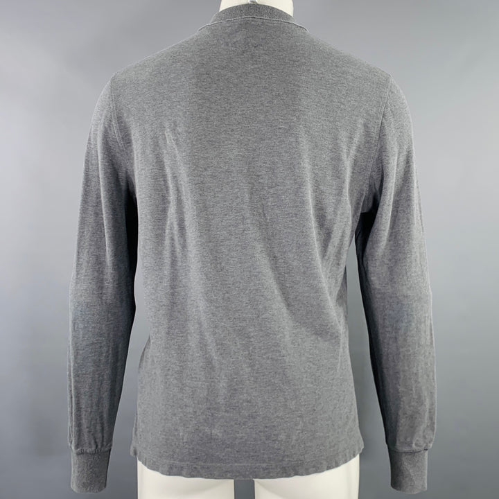 BRUNELLO CUCINELLI Size S Grey Cotton Half Placket Pullover