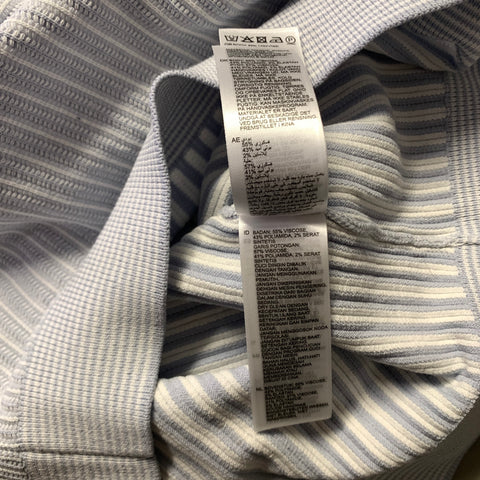 REISS Size XS White Light Blue Knit Viscose Blend Polo Short Sleeve Shirt