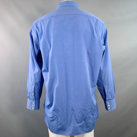 TURNBULL & ASSER Size XXL Blue Cotton Spread Collar Long Sleeve Shirt
