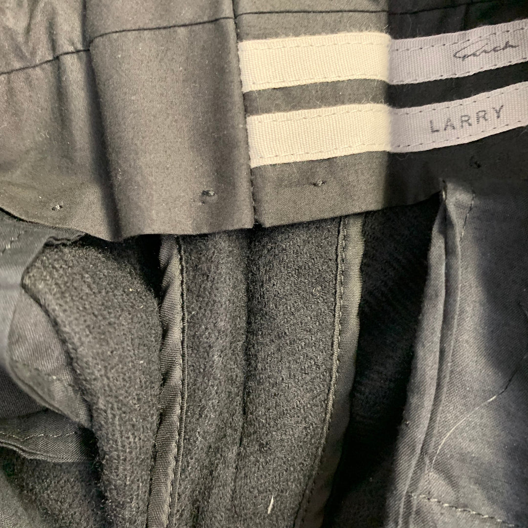 RICK OWENS Size 36 Black Wool Twill Drop Crotch Tapered Casual Pants