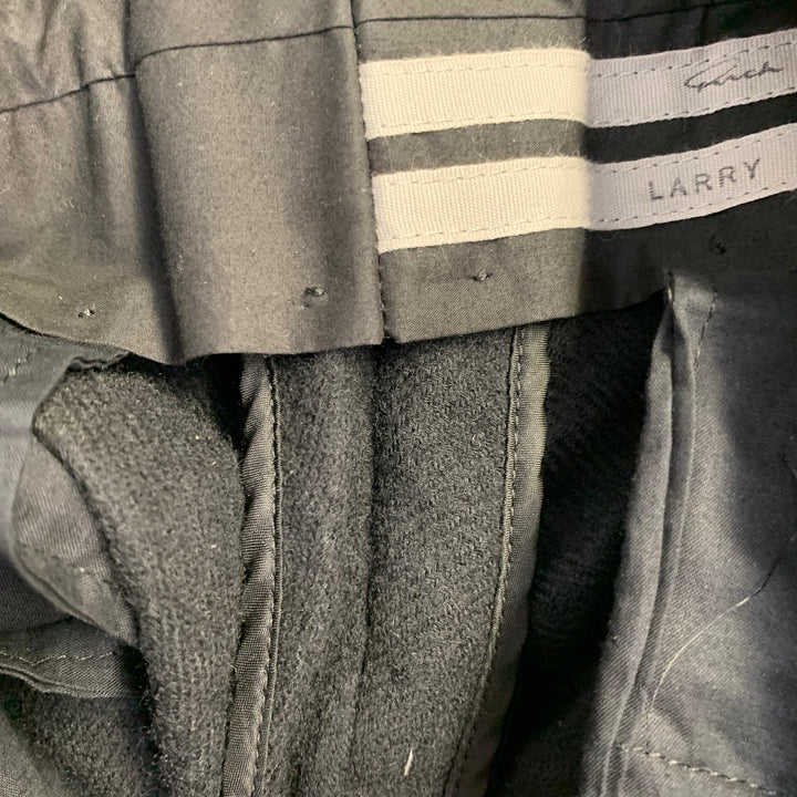 RICK OWENS Size 36 Black Wool Twill Drop Crotch Tapered Casual Pants