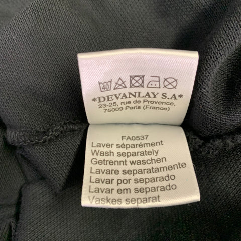 LACOSTE Size M Black Cotton Half Placket Polo