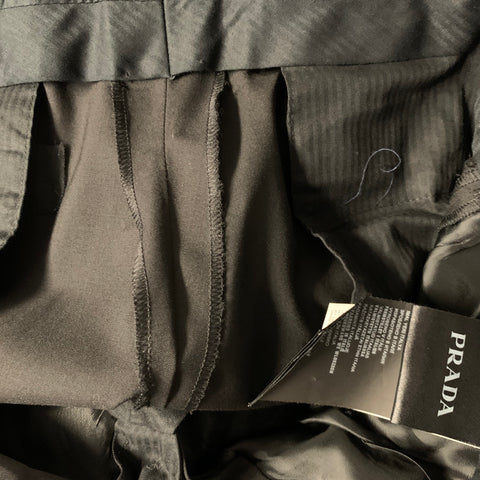 PRADA Chest Size 40 Black Wool Notch Lapel 35 31 Suit