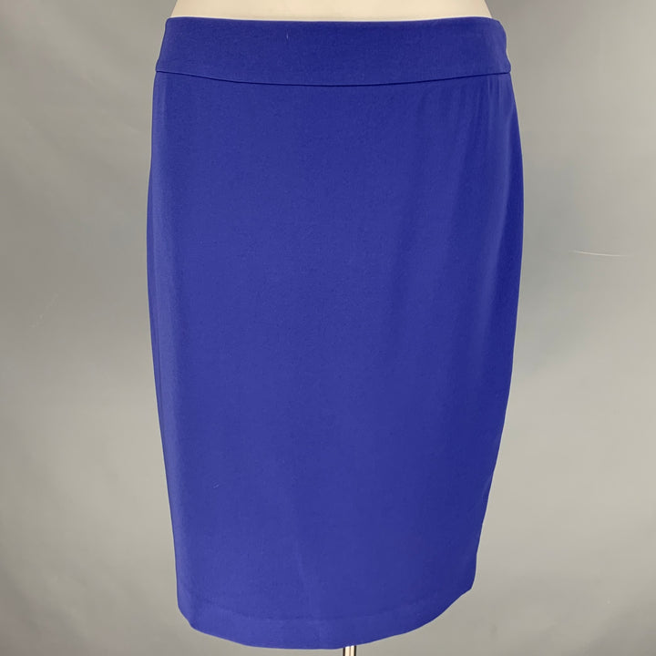 ARMANI COLLEZIONI Size 12 Blue Pencil Skirt