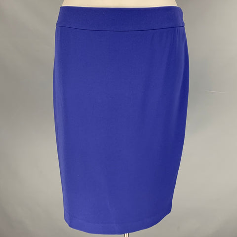 ARMANI COLLEZIONI Size 12 Blue Pencil Skirt