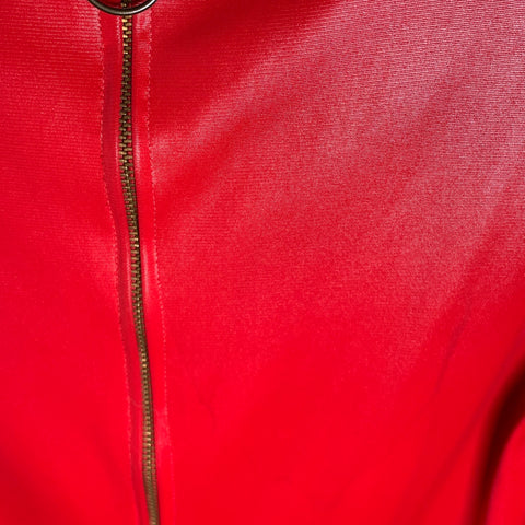 OSCAR DE LA RENTA Size M Red Zip Up Cover-Up Jacket