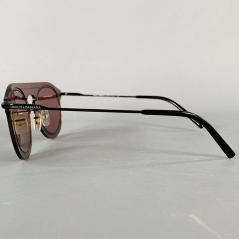 DOLCE & GABBANA Burgundy Black See Through Acetate Sunglasses