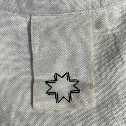 NO BRAND Size M Cream Cotton Two Pockets Short Sleeve Shirt