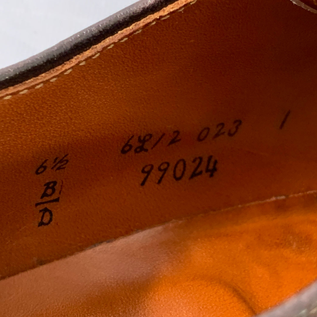 ALDEN Size 6.5 Brown Leather Derby Lace-Up Shoes