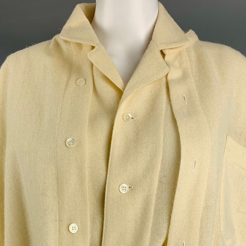 COMME des GARCONS 1980s Taille S Crème Laine Mélange Double Couche Veste