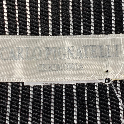 CARLO PIGNATELLI Black Silver Stripe Tie