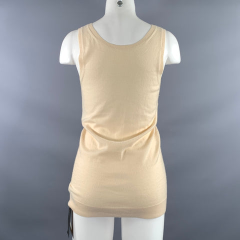 DONNA KARAN Size M Cream Cashmere Blend Knit Tank top Casual Top