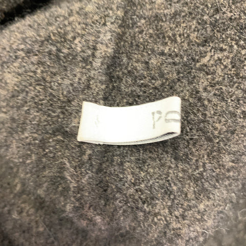 Manteau col châle en laine mélangée noir marron chiné POOL' taille 6