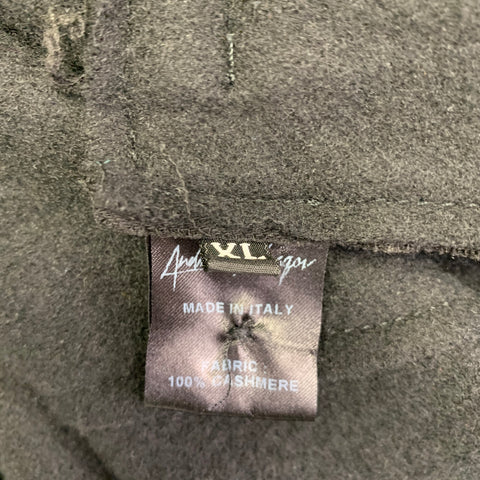 ANDREA YA'AQOV Size XL Black Cashmere Single Breasted Jacket