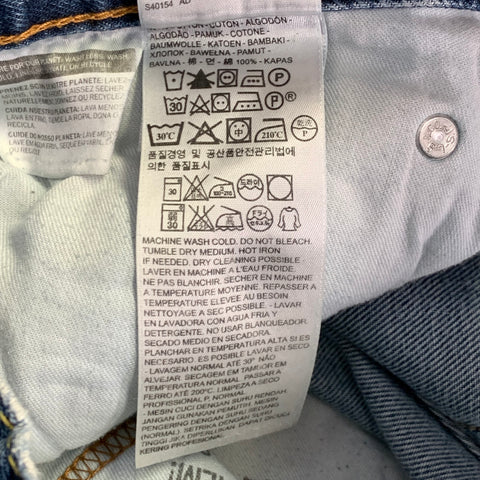 LEVI STRAUSS Size 32 Blue Distressed Cotton Straight Five Pockets Jeans