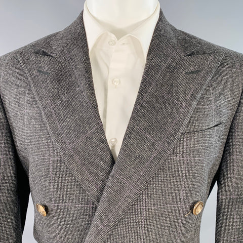 RALPH LAUREN Size 38 Regular Black Nailhead Wool Sport Coat