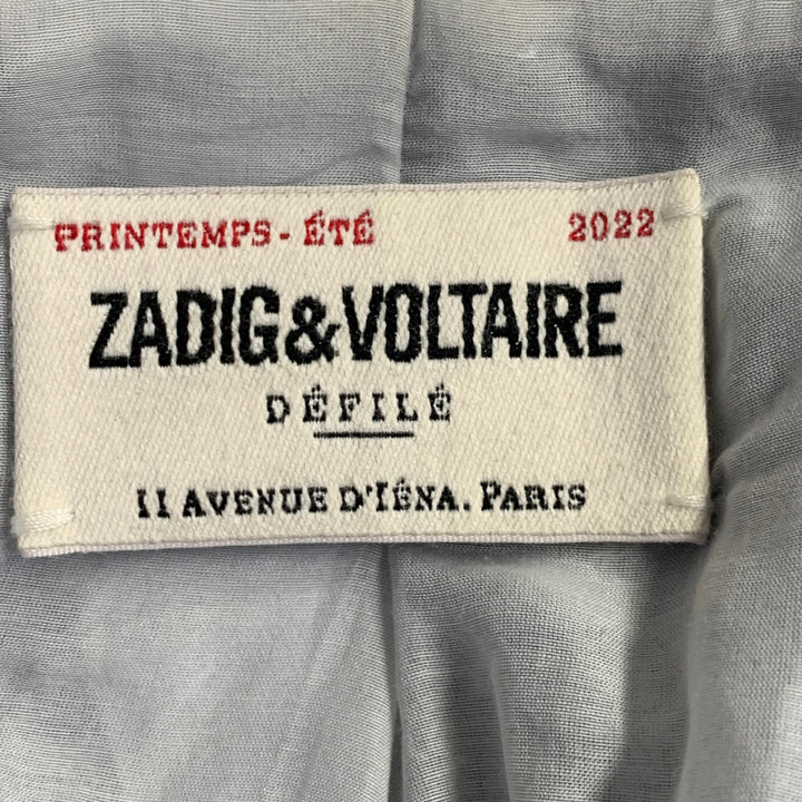 ZADIG & VOLTAIRE Size S Vivi Silver Polyester Sequined Jacket Blazer