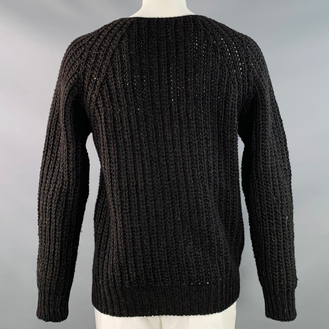 TENDER CO. Size XL Brown Heather Virgin Wool Rib Knit Crew Neck Sweater