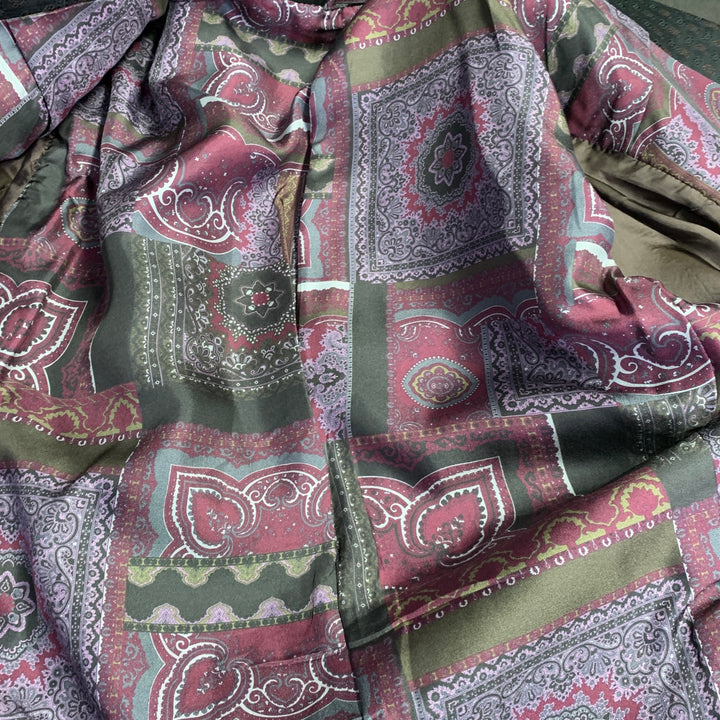 ETRO Size 44 Black Brown Paisley Silk Blend Jacquard Notch Lapel Sport Coat