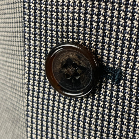 ETRO Size 38 Black White Nailhead Silk Wool Notch Lapel Sport Coat
