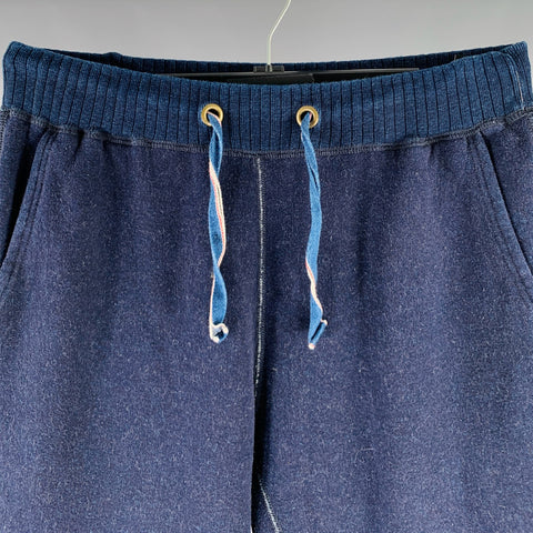 SYOAIYA Size M Blue Indigo Cotton Blend Sweatpants Casual Pants