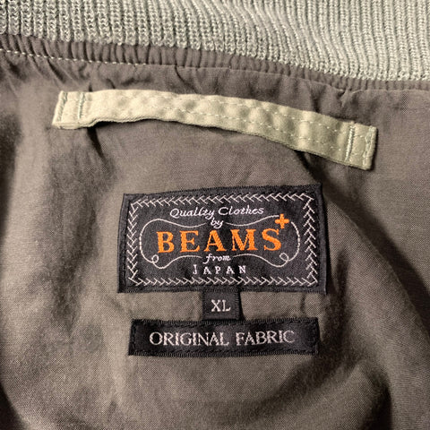 BEAMS PLUS Size XL Green Sage Cotton Bomber Jacket