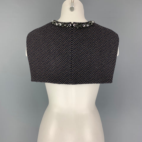 PORTS 1961 Taille 4 Gris Marine Herringbone Fleece Laine Polyamide Robe Top