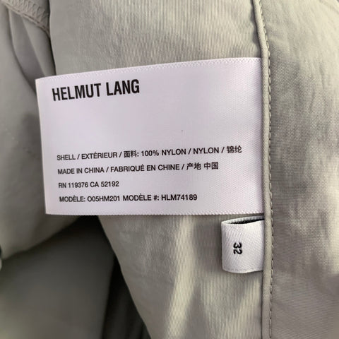 HELMUT LANG Size 32 Stone Grey Nylon Drawstring Cargo Convertible Zip Off Casual Pants