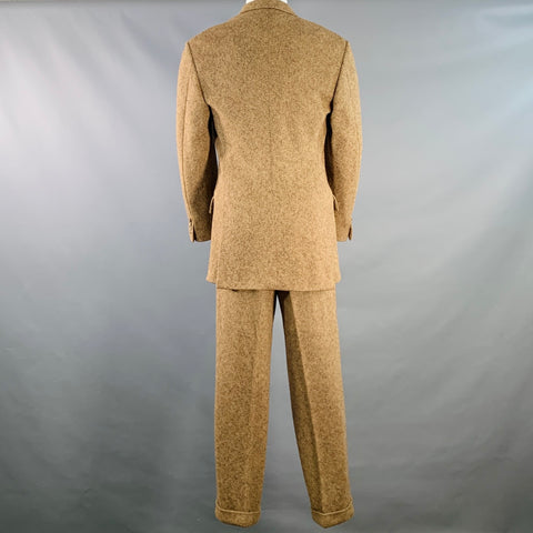 POLO by RALPH LAUREN Size 38 Regular Brown Beige Woven Virgin Wool Suit